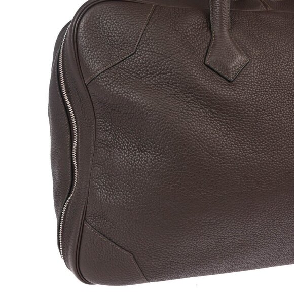Hermes Chocolat Taurillon Clemence Victoria 50 Handbag □R 153904 - Picture 3 of 10
